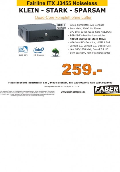 FK Fairline V20 J3455 ITX Noiseless