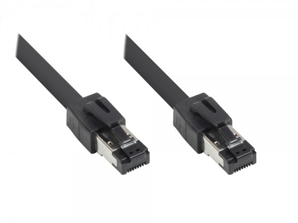 Patchkabel Cat. 8.1, S/FTP, PiMF, halogenfrei, 40GB/2000MHz 0,5m schwarz
