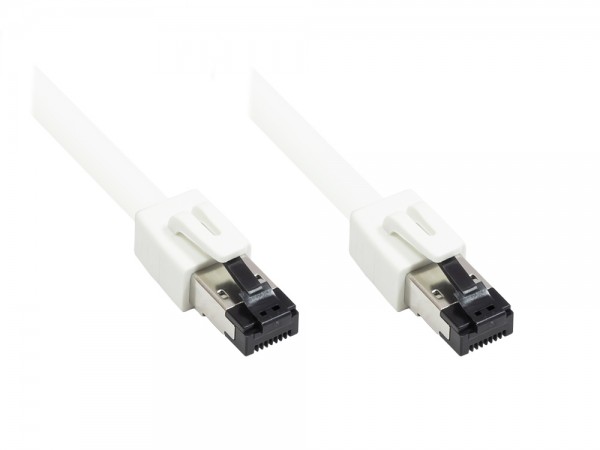 Patchkabel Cat. 8.1, S/FTP, PiMF, halogenfrei, 40GB/2000MHz, 0,5m weiß