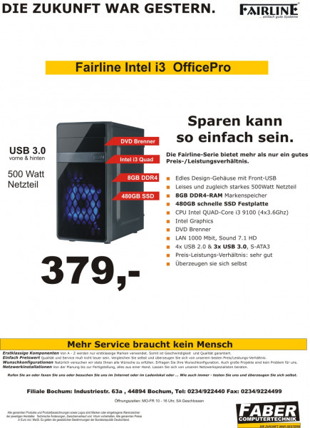 FK Fairline V20 Intel i3 Office Pro